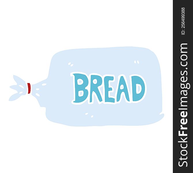 cartoon doodle bread in bag