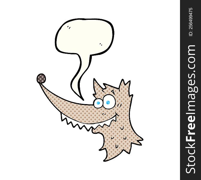 Comic Book Speech Bubble Cartoon Wolf Head