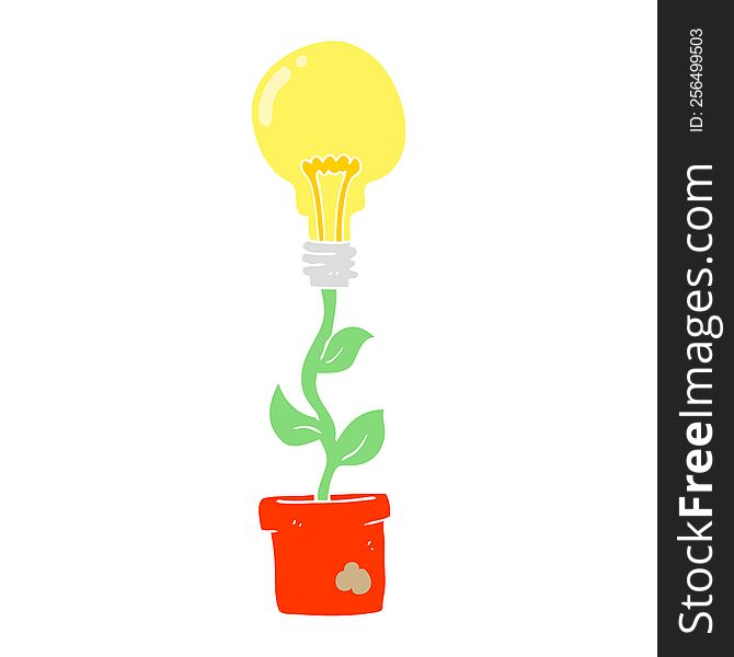 flat color illustration of light bulb plant. flat color illustration of light bulb plant