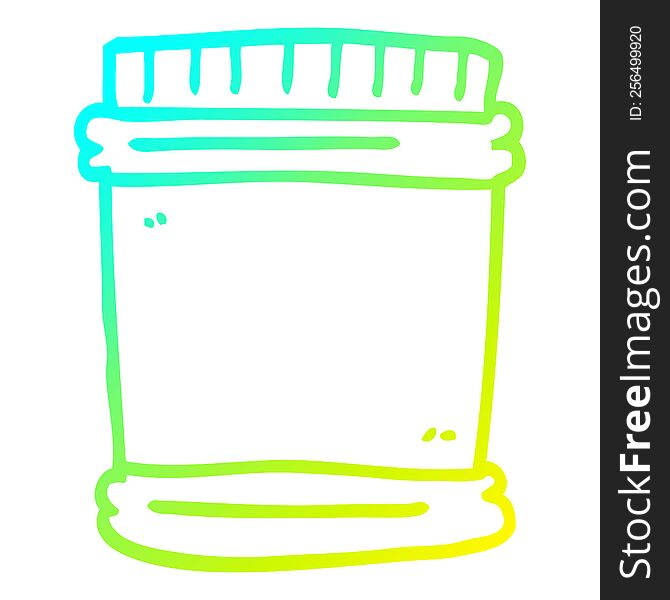 cold gradient line drawing of a cartoon vitamin pots
