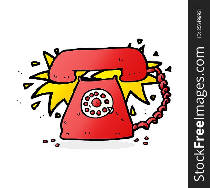 cartoon ringing telephone