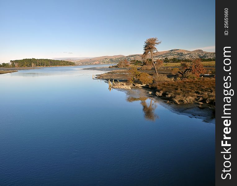 Christchurch Estuary in Winter Vertical Panorama