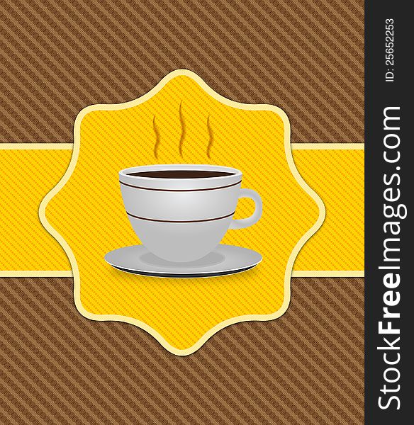 Illustration of card with cup of coffee background. Illustration of card with cup of coffee background.