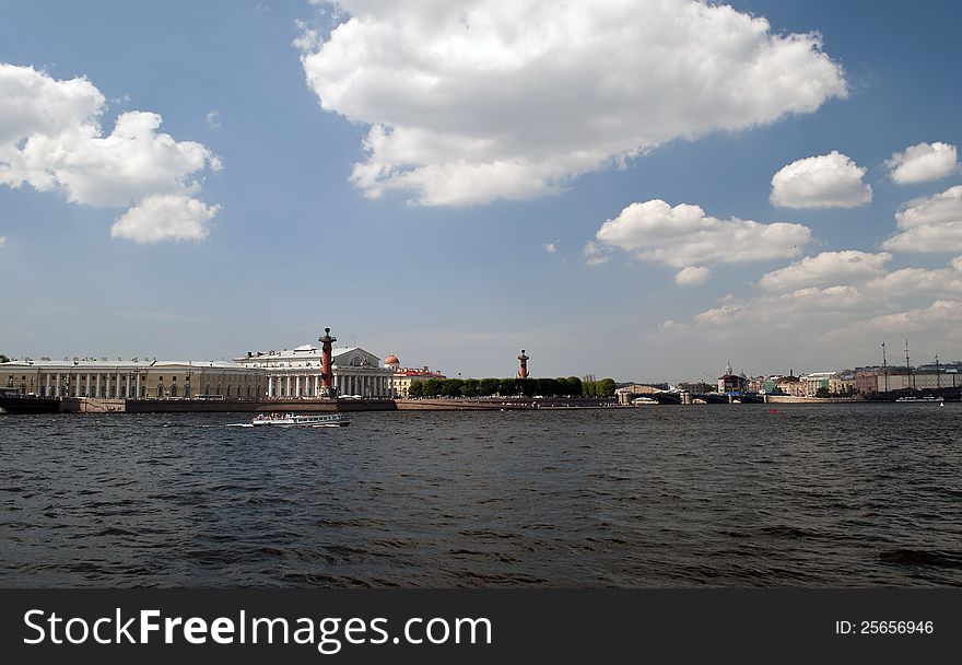 Spit of Vasilevsky Island in St. Petersburg