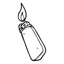 Line Drawing Cartoon Disposable Lighter Stock Images