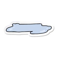 Sticker Of A Cartoon Water Puddle Stock Photography