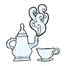 Cartoon Tea Set Royalty Free Stock Images