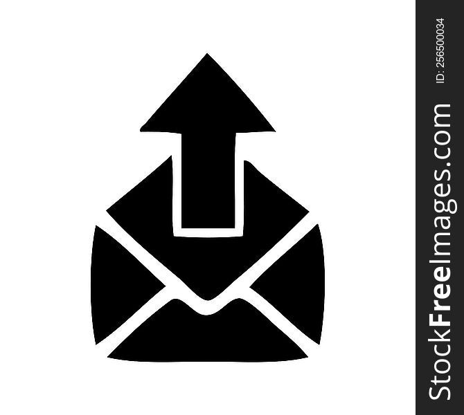 flat symbol of a email sign. flat symbol of a email sign