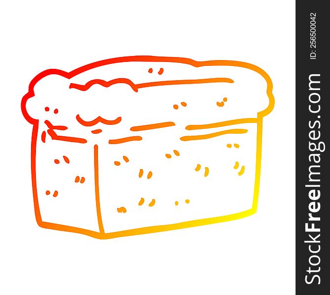 warm gradient line drawing of a cartoon loaf of bread