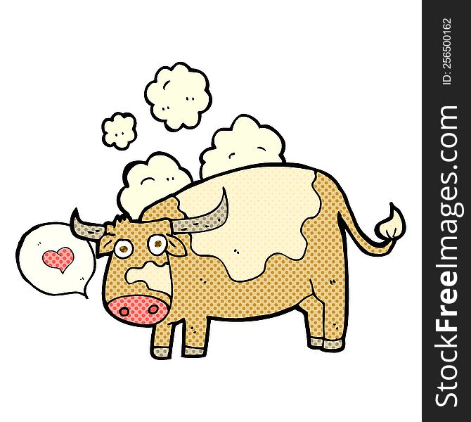 Cartoon Cow With Love Heart