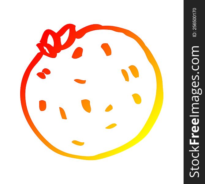 warm gradient line drawing of a cartoon organic orange