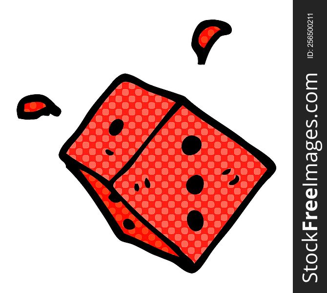 cartoon doodle rolling dice