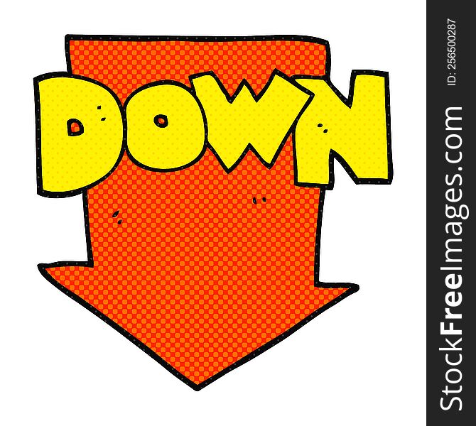 Cartoon Down Arrow Symbol