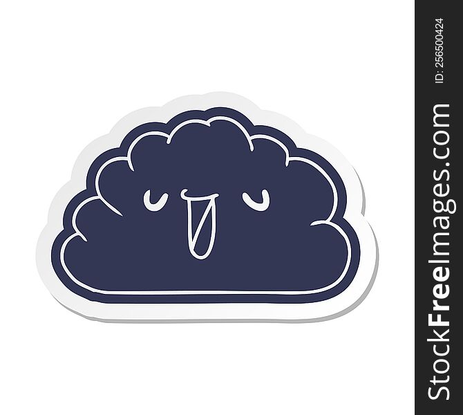 cartoon sticker kawaii weather rain cloud
