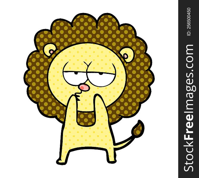 cartoon tired lion. cartoon tired lion