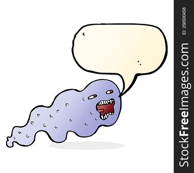 Cartoon Ghost With Speech Bubble