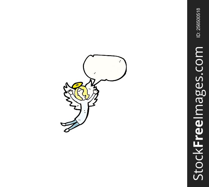 cartoon angel with speech bubble