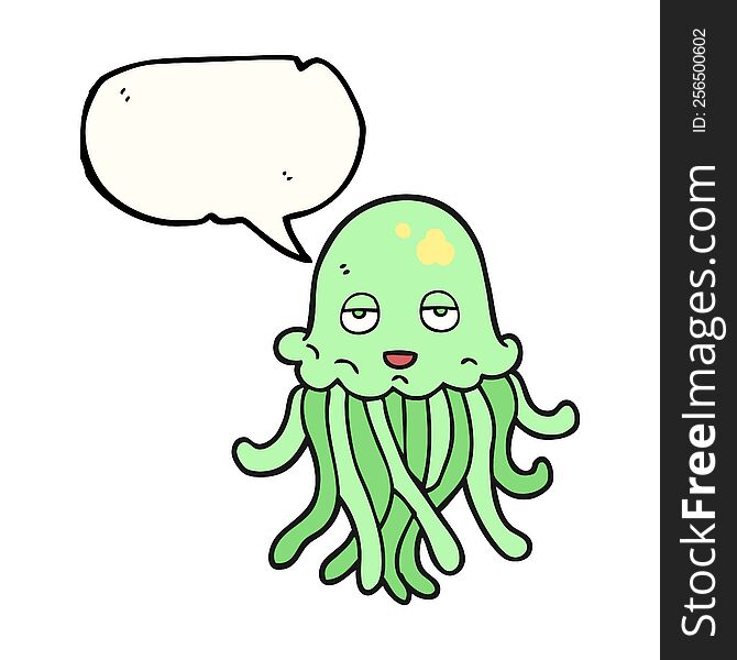 Speech Bubble Cartoon Octopus