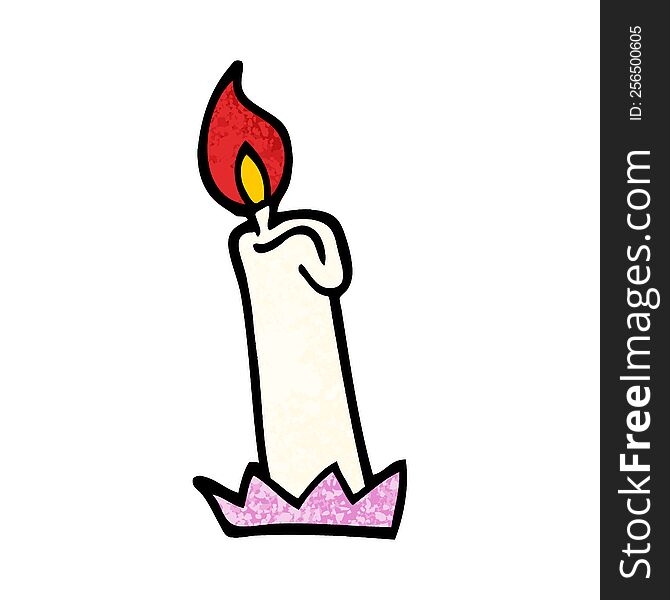 Grunge Textured Illustration Cartoon Birthday Candle