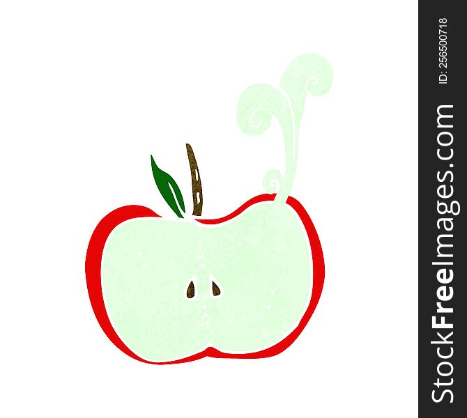 Cartoon Juicy Apple Half