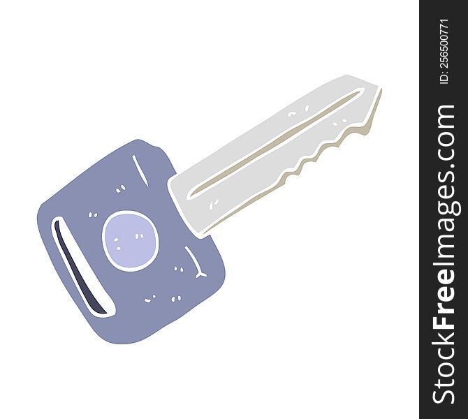 flat color illustration of car key. flat color illustration of car key