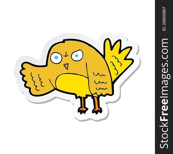 Sticker Of A Angry Cartoon Bird