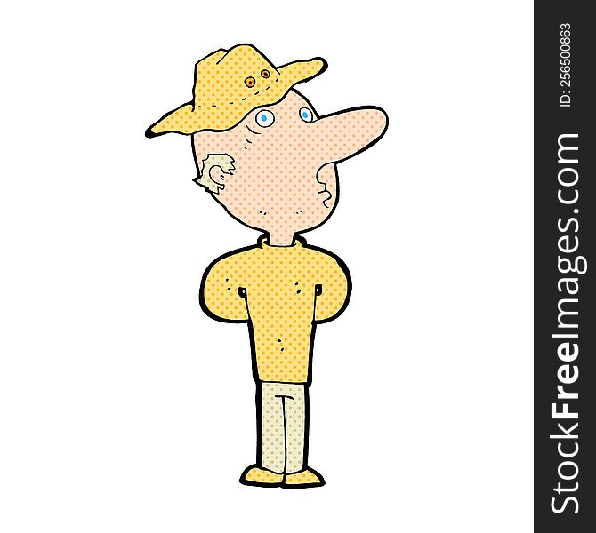 cartoon man wearing hat. cartoon man wearing hat