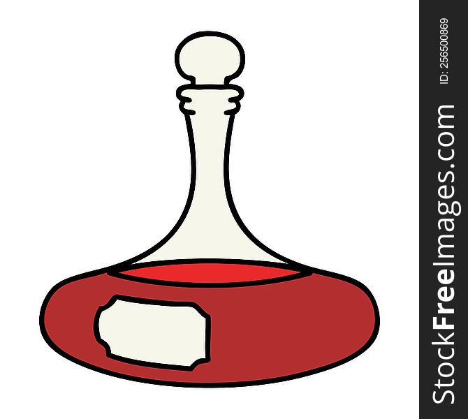 cartoon of a fancy decanter full of wine or maybe vampire blood