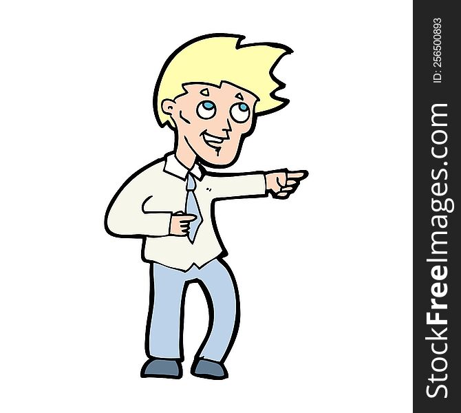 cartoon funny office man pointing