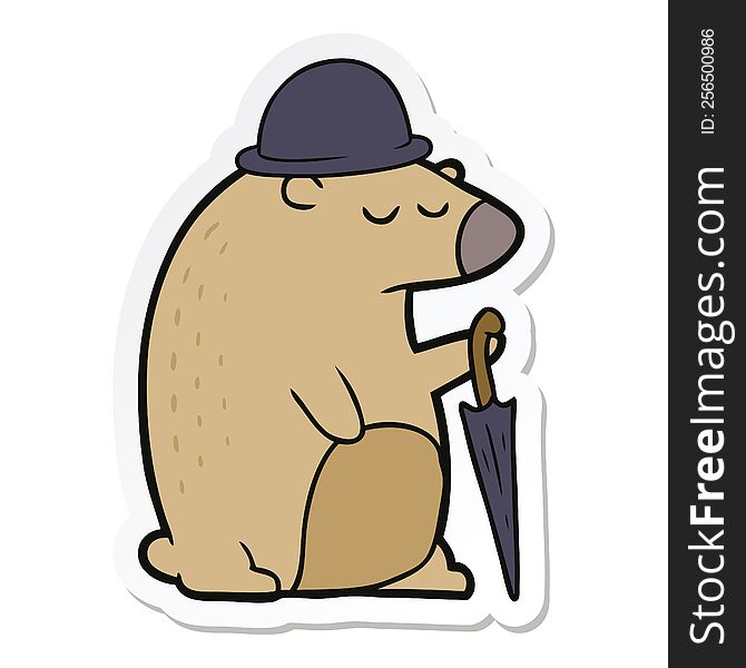 sticker of a cartoon business bear