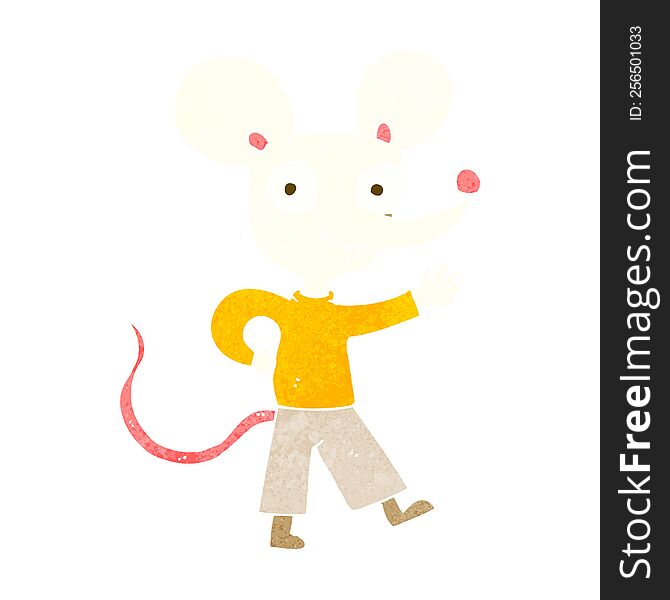 Cartoon Waving Mouse