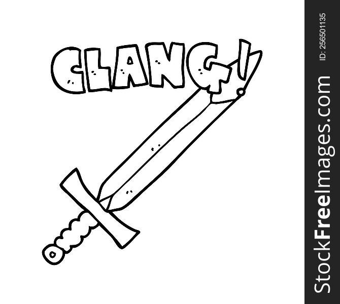 cartoon clanging sword