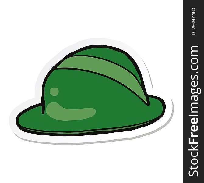 Sticker Of A Cartoon Bowler Hat