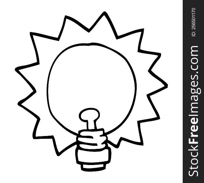 Line Drawing Cartoon Light Bulb