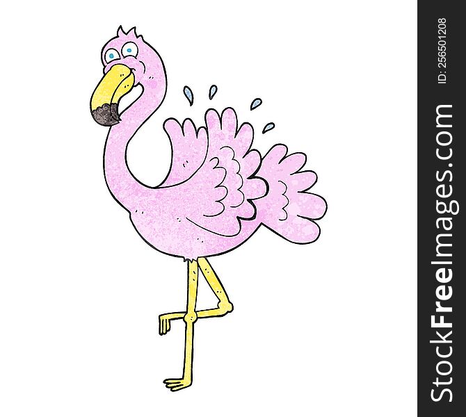 Textured Cartoon Flamingo