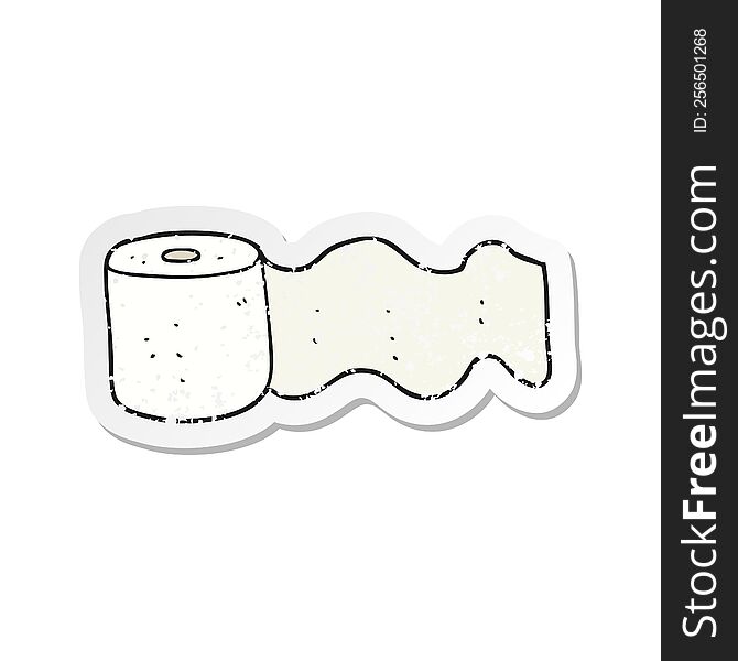 retro distressed sticker of a cartoon toilet paper