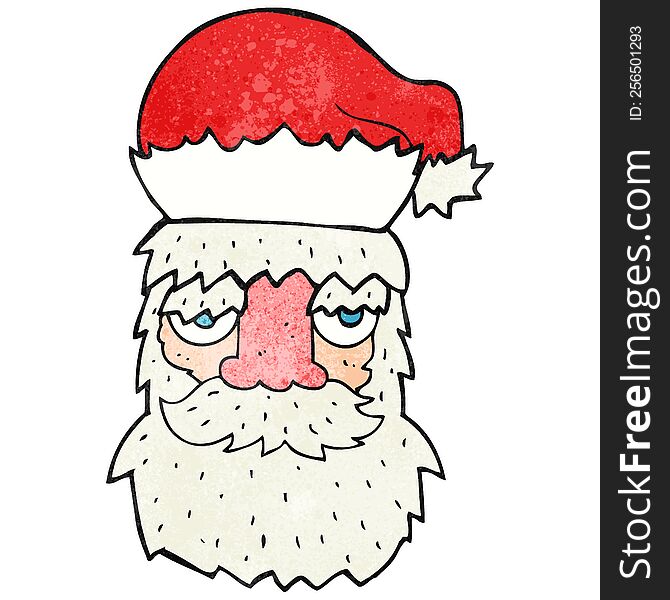 Textured Cartoon Tired Santa Claus Face