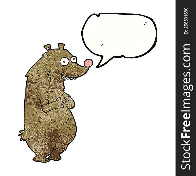 Speech Bubble Textured Cartoon Bear