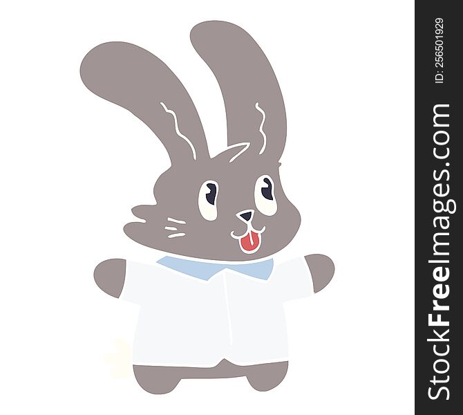cartoon doodle happy rabbit
