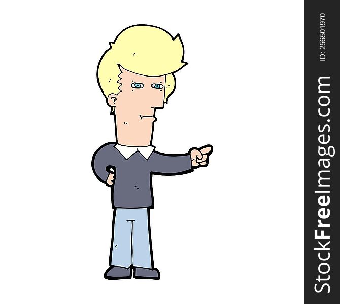 cartoon man pointing