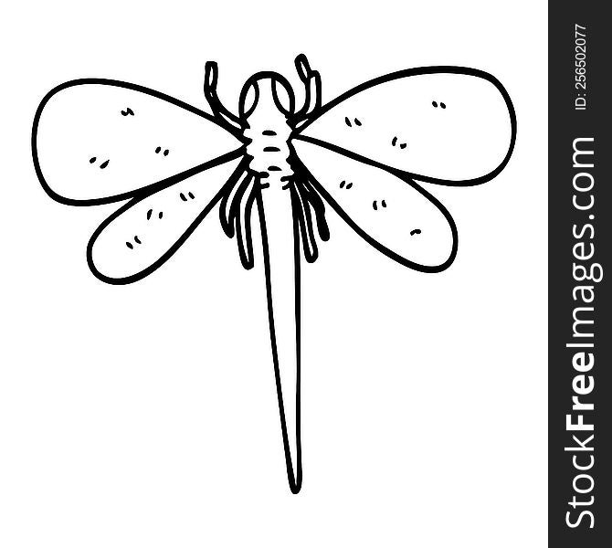 Line Drawing Cartoon Dragonfly