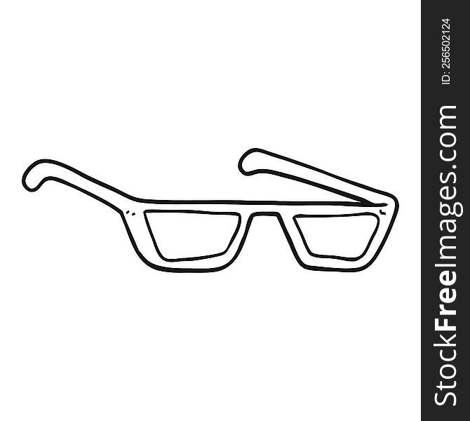 freehand drawn black and white cartoon spectacles