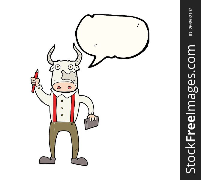 Speech Bubble Cartoon Bull Man