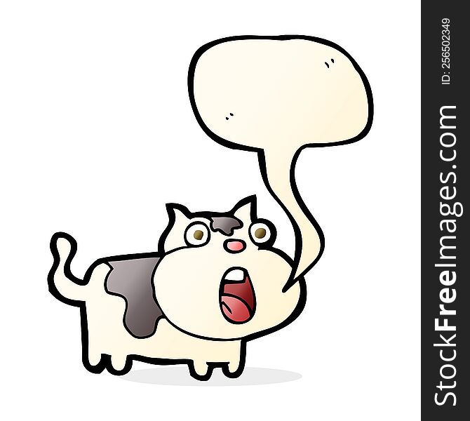 Cartoon Shocked Cat With Speech Bubble