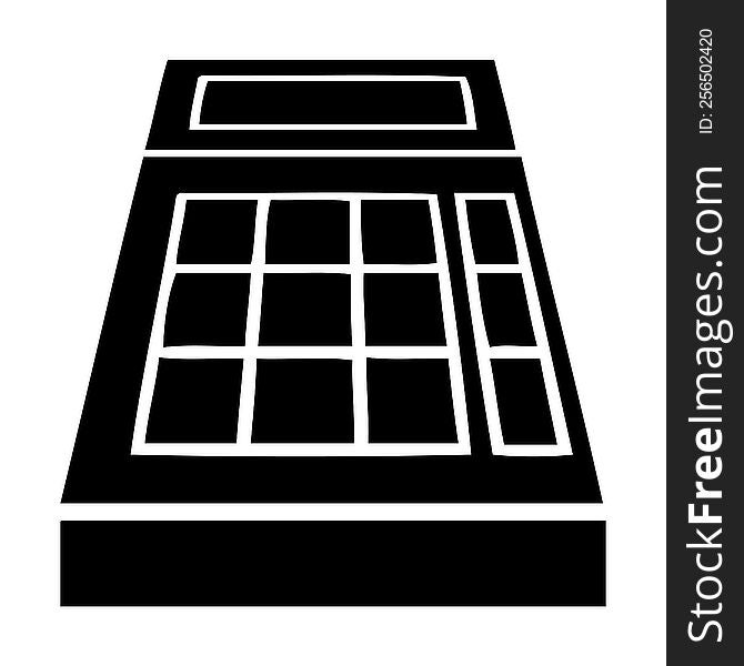 flat symbol of a school calculator