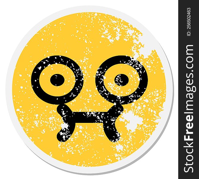 Uncomfortable Stare Face Circular Sticker