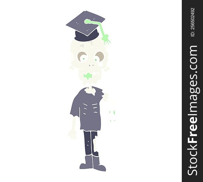 flat color illustration of zombie student. flat color illustration of zombie student