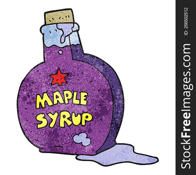 freehand textured cartoon maple syrup bottle