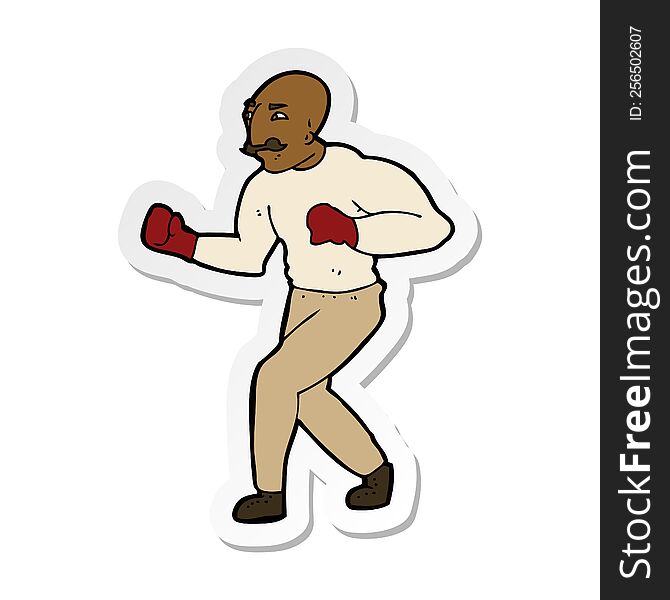 sticker of a cartoon boxer