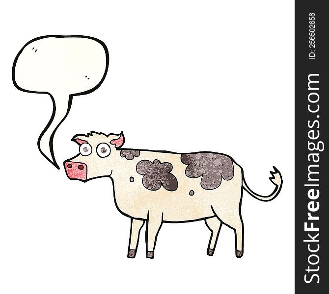 Speech Bubble Textured Cartoon Cow
